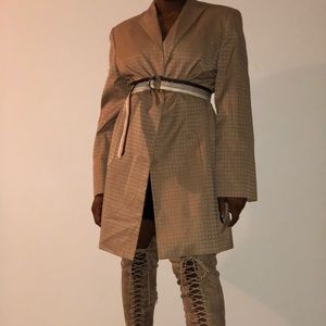 Geometric Patterned Champagne Jacket